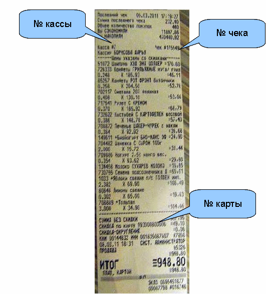 Где находится номер чека