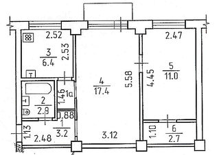 582 X 414 105.1 Kb продам 2-х комн кв В.шоссе, 30 планировка