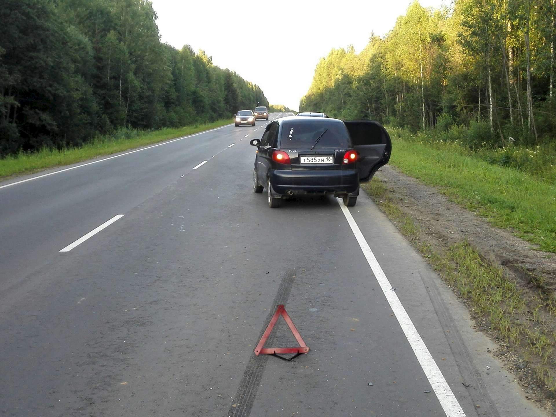 18.07.2015 ДТП на трассе Нылга - Ижевск, водитель Дэу Матиз совершил наезд  на ло