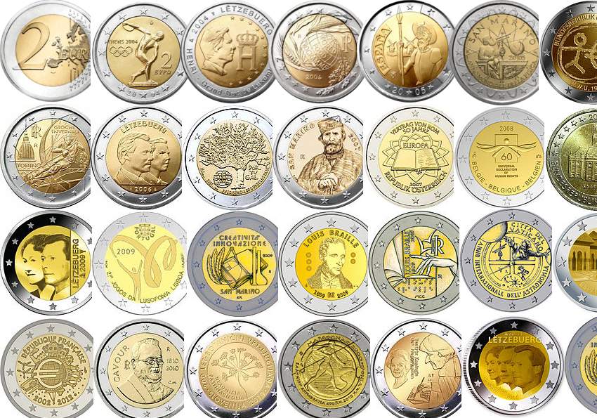 Памятные монеты евро. 2 Евро коллекционные монеты. 2 Евро юбилейные. 2 Евро монета памятные монеты. Юбилейные монеты евро.